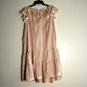 KNOX ROSE Mauve Dyed Tiered Ruffle Dress || XL